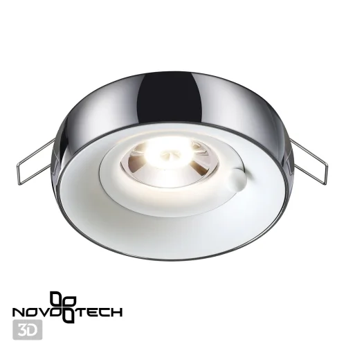 Светильник точечный Water 370799 Novotech белый хром 1 лампа, основание хром в стиле современный  фото 3