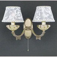 Бра с выключателем A 7134/2  Reccagni Angelo белый 2 лампы, основание золотое в стиле классический 