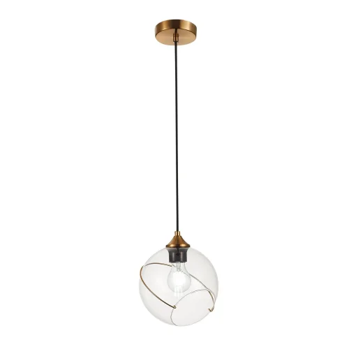 Светильник подвесной Satturo SLE103103-01 Evoluce прозрачный 1 лампа, основание золотое в стиле современный шар