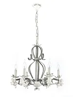 Люстра подвесная Surano E 1.1.6 S Arti Lampadari без плафона на 6 ламп, основание серое белое в стиле классический Люстра подвесная Surano E 1.1.6 S Arti Lampadari без плафона на 6 ламп, основание серое белое в стиле классический