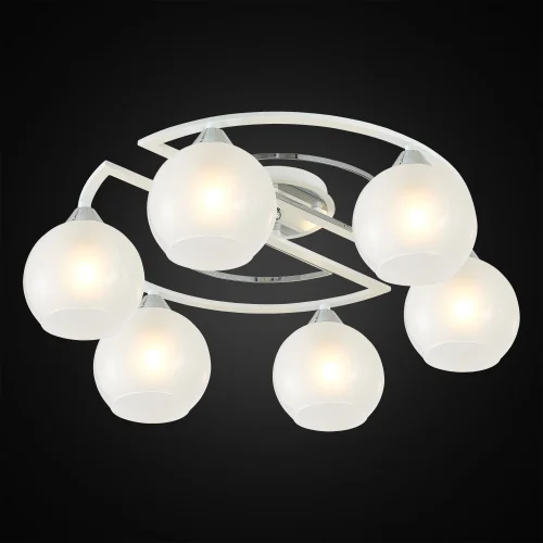 Люстра потолочная Отто CL121160 Citilux белая на 6 ламп, основание хром белое в стиле классический современный шар фото 2