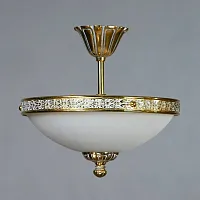 Люстра на штанге  TOLEDO 02155/30 PL WP AMBIENTE by BRIZZI белая на 3 лампы, основание бронзовое в стиле классический 