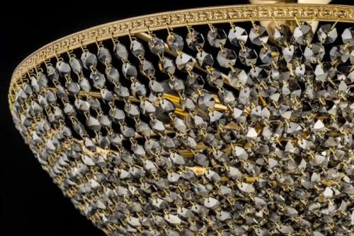 Люстра потолочная хрустальная Stella E 1.3.50.506 G Arti Lampadari прозрачная на 6 ламп, основание золотое в стиле классический  фото 2