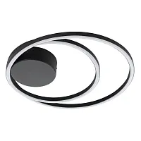 Светильник потолочный Ruotale 900471 Eglo чёрный 4 лампы, основание чёрное в стиле хай-тек современный кольца