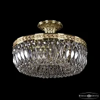 Люстра потолочная хрустальная 19041/35IV G Bohemia Ivele Crystal прозрачная на 4 лампы, основание золотое в стиле классика sp