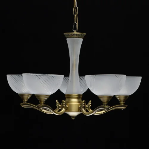 Люстра подвесная Афродита 317014705 MW-Light белая на 5 ламп, основание латунь в стиле классический  фото 3