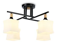 Люстра потолочная TR9497 Ambrella light белая на 4 лампы, основание чёрное в стиле модерн 