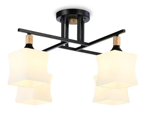 Люстра потолочная TR9497 Ambrella light белая на 4 лампы, основание чёрное в стиле современный 