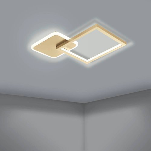 Светильник потолочный LED Gafares 900424 Eglo золотой 1 лампа, основание золотое в стиле современный минимализм квадраты фото 3