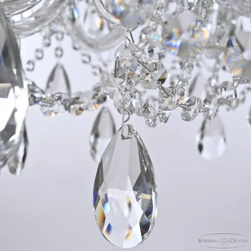 Люстра подвесная 105/10/240 Ni Bohemia Ivele Crystal без плафона на 10 ламп, основание никель прозрачное в стиле классический sp фото 4