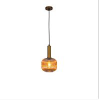 Светильник подвесной Terrenove OML-99516-01 Omnilux коричневый бежевый 1 лампа, основание бронзовое в стиле современный лофт выдувное