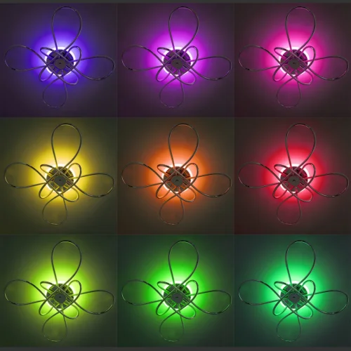 Люстра потолочная LED с пультом RGB Джемини CL229B141E Citilux белая на 1 лампа, основание хром в стиле современный хай-тек с пультом фото 7