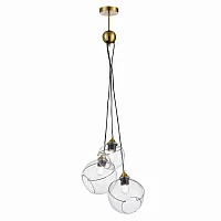 Светильник подвесной Satturo SLE103113-03 Evoluce прозрачный 3 лампы, основание золотое в стиле лофт кантри шар