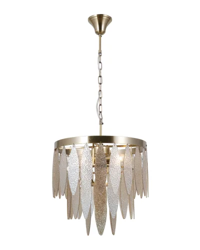 Люстра подвесная Souls V10782-4P Moderli прозрачная на 4 лампы, основание золотое в стиле классический современный 