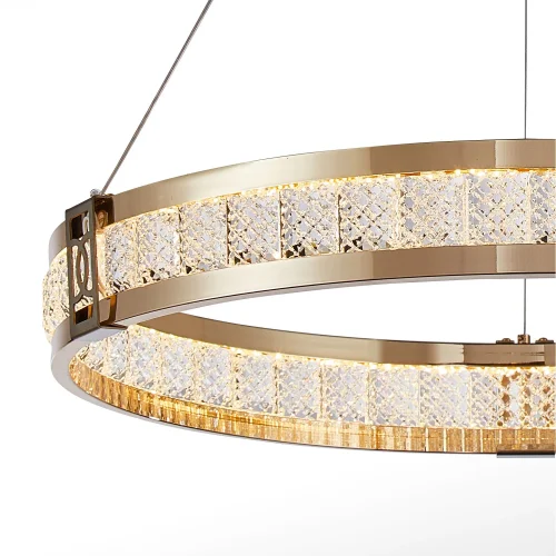Люстра подвесная LED Theatrum 4206-6P Favourite прозрачная на 2 лампы, основание золотое в стиле классический кольца фото 4