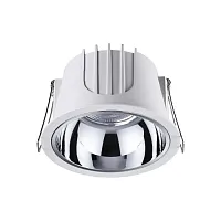 Светильник точечный LED Knof 358693 Novotech белый хром 1 лампа, основание белое в стиле современный 