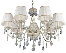 Люстра подвесная Cremona OML-60803-07 Omnilux белая на 7 ламп, основание белое в стиле классический Люстра подвесная Cremona OML-60803-07 Omnilux белая на 7 ламп, основание белое в стиле классический