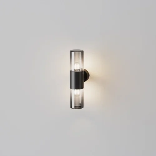 Настенный светильник Amas O432WL-02GF Maytoni уличный IP54 графит 2 лампы, плафон серый в стиле современный E27 фото 2