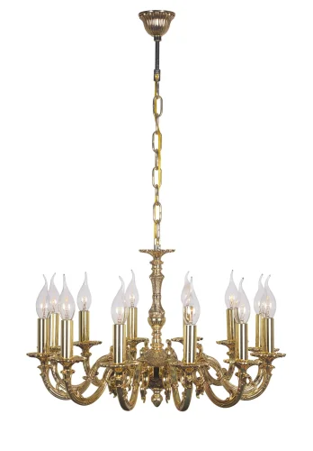 Люстра подвесная Dolce E 1.1.12 G Dio D'Arte без плафона на 8 ламп, основание золотое в стиле классика 