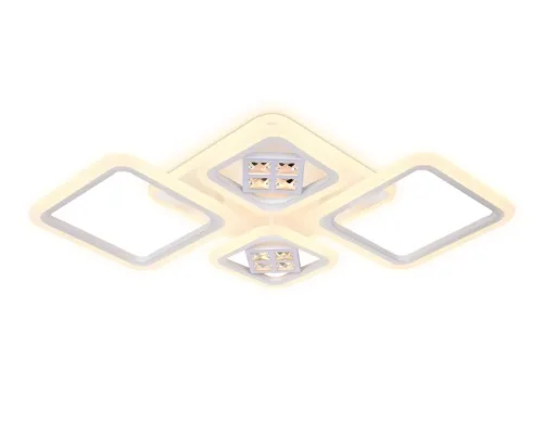 Люстра потолочная LED с пультом Ice FA286 Ambrella light белая на 1 лампа, основание белое в стиле современный хай-тек с пультом фото 2