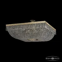 Люстра потолочная хрустальная 19012/100IV G Bohemia Ivele Crystal прозрачная на 20 ламп, основание золотое в стиле классика sp
