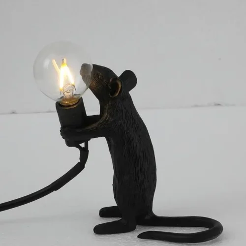 Настольная лампа Seletti Mouse Standing 168482-22 ImperiumLoft белая 1 лампа, основание белое металл в стиле лофт  фото 3