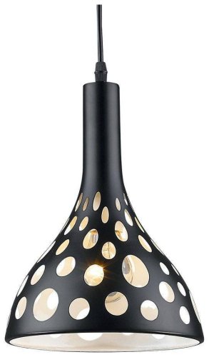 Светильник подвесной 243-026-01 Velante белый чёрный 1 лампа, основание чёрное в стиле модерн 