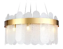 Люстра подвесная Traditional TR5333 Ambrella light прозрачная на 10 ламп, основание золотое в стиле классический 