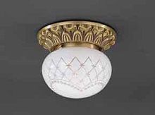 Светильник потолочный PL 7710/1 Reccagni Angelo белый 1 лампа, основание античное бронза в стиле классический 
