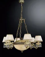 Люстра подвесная  L 6520/6+3 Reccagni Angelo жёлтая белая на 9 ламп, основание золотое в стиле классический 