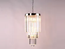 Люстра подвесная хрустальная 10119/C Newport прозрачная на 9 ламп, основание хром никель в стиле классический 