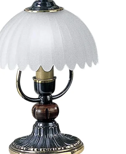 Настольная лампа P 3610 Reccagni Angelo белая 1 лампа, основание бронзовое коричневое латунь дерево металл в стиле классический  фото 2