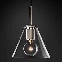 Светильник подвесной RH Utilitaire Funnel Pendant Silver 123650-22 ImperiumLoft прозрачный 1 лампа, основание никель в стиле лофт 