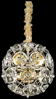 Люстра подвесная хрустальная Brillant WE110.06.303 Wertmark прозрачная на 6 ламп, основание золотое в стиле современный Люстра подвесная хрустальная Brillant WE110.06.303 Wertmark прозрачная на 6 ламп, основание золотое в стиле современный