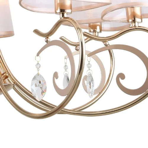 Люстра подвесная Charm 2756-7P F-promo белая на 7 ламп, основание золотое в стиле арт-деко  фото 3