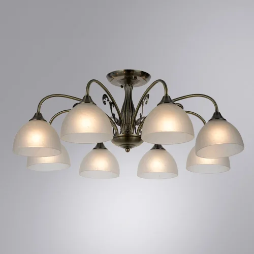 Люстра потолочная Spica A3037PL-8AB Arte Lamp белая на 8 ламп, основание античное бронза в стиле классический  фото 2