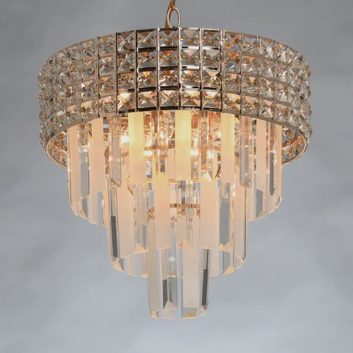 Люстра подвесная Бриз 111013906 DeMarkt прозрачная на 6 ламп, основание золотое в стиле классический  фото 2