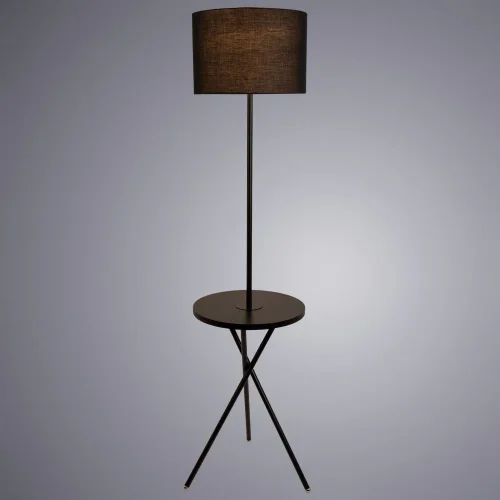 Торшер со столиком Marco A2070PN-1BK Arte Lamp со столиком чёрный 1 лампа, основание чёрное в стиле современный
 фото 2