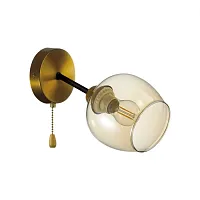 Бра с выключателем Odell 5649/1W Lumion янтарный 1 лампа, основание бронзовое в стиле современный 