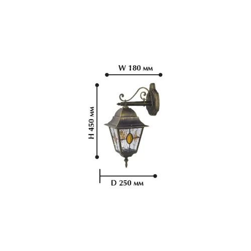 Настенный светильник Zagreb 1805-1W Favourite уличный IP44 чёрный 1 лампа, плафон прозрачный в стиле кантри классический E27 фото 2