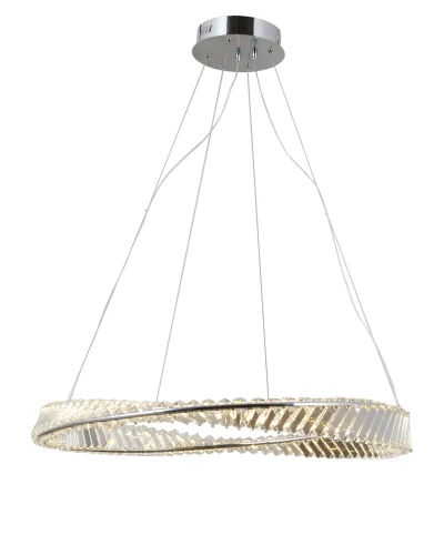 Люстра подвесная LED Asti V10717-PL Moderli прозрачная на 1 лампа, основание хром в стиле классический современный кольца фото 2