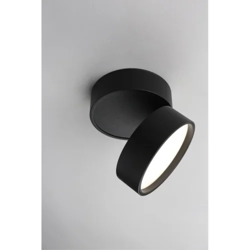 Светильник накладной LED Lenno OML-101319-18 Omnilux чёрный 1 лампа, основание чёрное в стиле современный хай-тек круглый фото 2