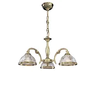 Люстра подвесная  L 6002/3 Reccagni Angelo белая прозрачная на 3 лампы, основание античное бронза в стиле классический 