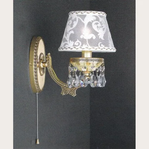 Бра с выключателем A 7133/1  Reccagni Angelo белый на 1 лампа, основание золотое в стиле классический 