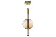 Светильник подвесной LED Canzo L 1.P5 CL Arti Lampadari янтарный 1 лампа, основание золотое в стиле арт-деко современный 