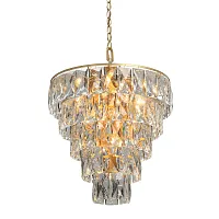 Люстра подвесная V5262-8/20+1 Vitaluce прозрачная на 21 лампа, основание золотое в стиле классика модерн 