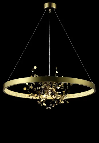 Люстра подвесная LED GARDEN SPLED+4 D800 GOLD Crystal Lux золотая на 1 лампа, основание золотое в стиле современный кольца ветви фото 4