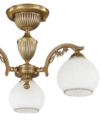 Люстра потолочная  PL 8620/3 Reccagni Angelo белая на 3 лампы, основание античное бронза в стиле классический  фото 2