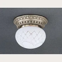Светильник потолочный PL 7720/1 Reccagni Angelo белый 1 лампа, основание античное бронза в стиле классический 