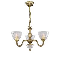 Люстра подвесная  L 6252/3 Reccagni Angelo белая на 6 ламп, основание античное бронза в стиле классика 